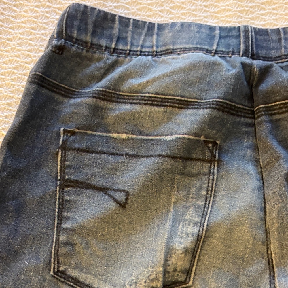 HUE Dark Blue Faded/Distressed Leggings - Picture 6 of 6